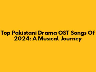 Top Pakistani Drama OST Songs Of 2024: A Musical Journey