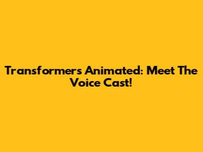 Transformers Animated: Meet The Voice Cast!