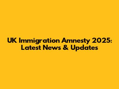 UK Immigration Amnesty 2025: Latest News & Updates