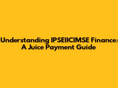 Understanding IPSEIICIMSE Finance: A Juice Payment Guide