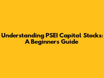 Understanding PSEI Capital Stocks: A Beginner's Guide