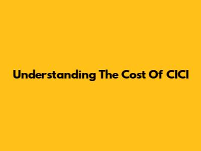 Understanding The Cost Of CICI