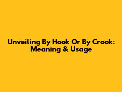 Unveiling 'By Hook Or By Crook': Meaning & Usage