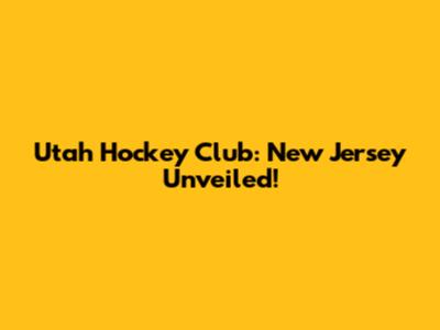 Utah Hockey Club: New Jersey Unveiled!