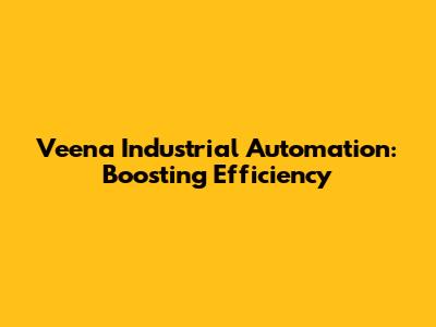 Veena Industrial Automation: Boosting Efficiency