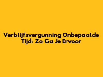 Verblijfsvergunning Onbepaalde Tijd: Zo Ga Je Ervoor