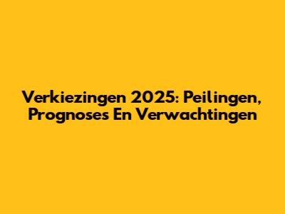 Verkiezingen 2025: Peilingen, Prognoses En Verwachtingen