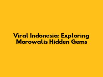 Viral Indonesia: Exploring Morowali's Hidden Gems