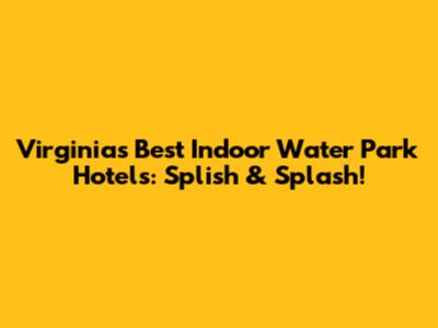 Virginia's Best Indoor Water Park Hotels: Splish & Splash!