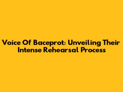 Voice Of Baceprot: Unveiling Their Intense Rehearsal Process