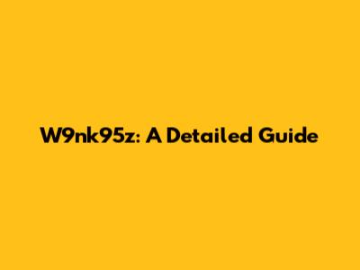 W9nk95z: A Detailed Guide