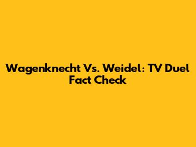 Wagenknecht Vs. Weidel: TV Duel Fact Check