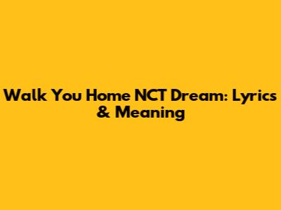 Walk You Home NCT Dream: Lyrics & Meaning