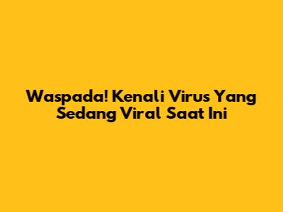 Waspada! Kenali Virus Yang Sedang Viral Saat Ini