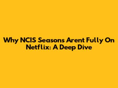 Why NCIS Seasons Aren't Fully On Netflix: A Deep Dive