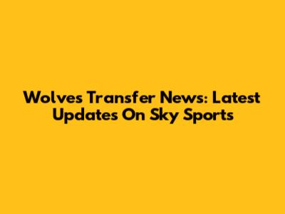 Wolves Transfer News: Latest Updates On Sky Sports